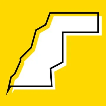 Western Sahara simplified vector map Illustrazione stock