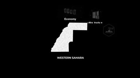 Western Sahara technology map with animated charts Stock Footage 340997573