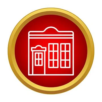 Western saloon building facade line icon Ilustración de archivo