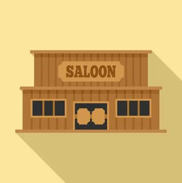 Western saloon icon, flat style Ilustração Stock