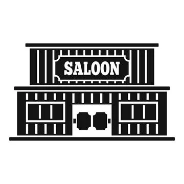 Western saloon icon, simple style Ilustração Stock