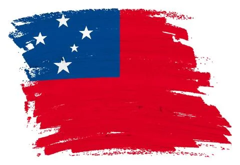 Western Samoa flag background paint brushstroke 3d illustration clipping path Illustrazione stock