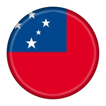 Western Samoa flag button 3d illustration with clipping path Stock Illustration