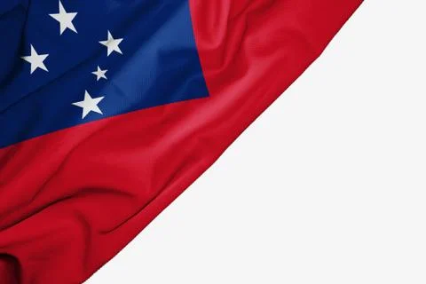 Western Samoa flag of fabric with copyspace for your text on white background Stock Illustration