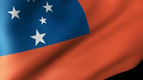 Western Samoa Flag Waving Stock Footage 12230481