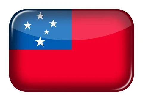 Western Samoa web icon rectangle button with clipping path 3d illustration Stock Illustration