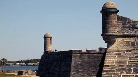 Western side of the Castillo de San Marcos in St. Augustine, Florida Video stock 41756507