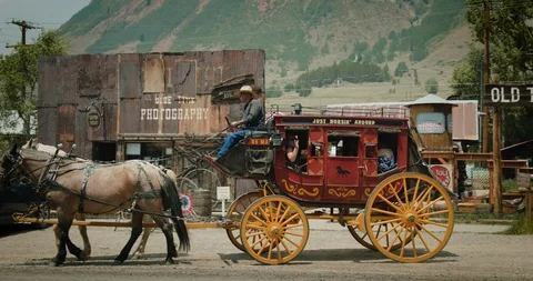 Western stagecoach Stock Footage 92838955