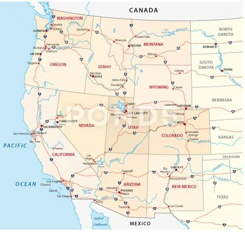 Western united states map ~ Clip Art ~ Download #75070511