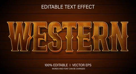 Western vector text effect with modern style design Stock Illustration