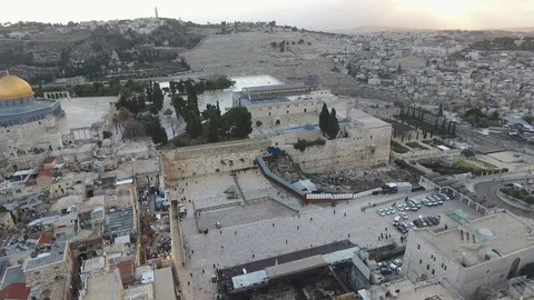 Western Wall Aerial View, Jerusalem 스톡 동영상 70998218