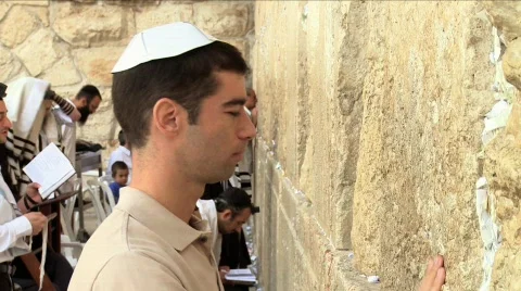 Western Wall - Believer pray Stock Footage 604741
