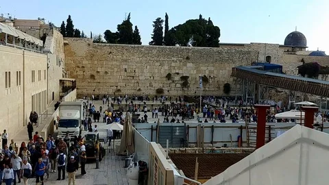 The Western Wall - constraction Video stock 98275278