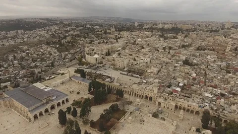 Western Wall, Drone Shot 스톡 동영상 71004842