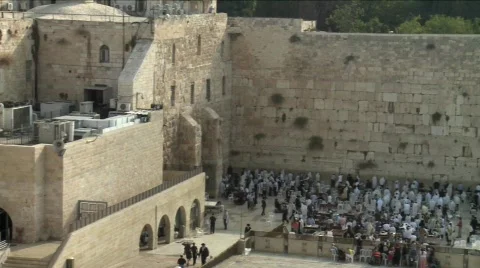 Western Wall - Jerusalem - pan right Stock Footage 659075