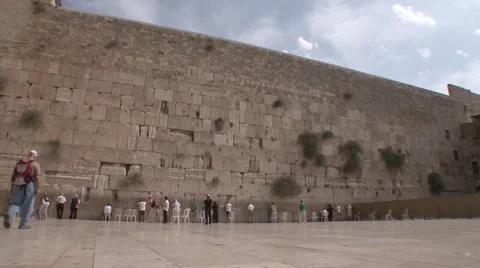 WESTERN WALL IN JERUSALEM SLIDER SHOT 01 Stock Footage 40012611