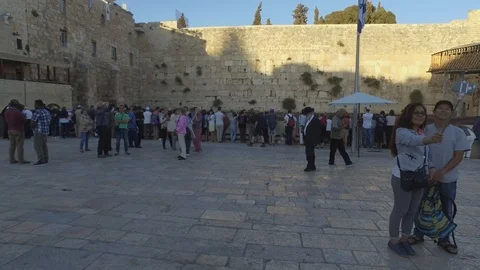 Western wall Jerusalem Ultra-ortodox old Man Stock Footage 110345701