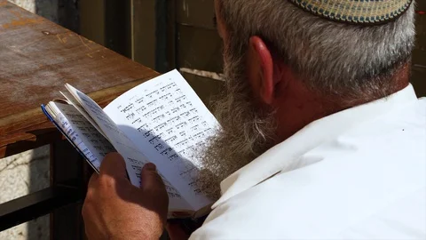 Western Wall Men Praying 2-4 HD Stock Footage 128505453