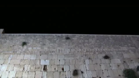 Western Wall at Night 2 Stock Footage 10922507