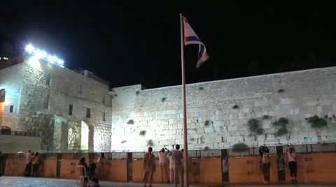 Western Wall at Night Stock Footage 10960830