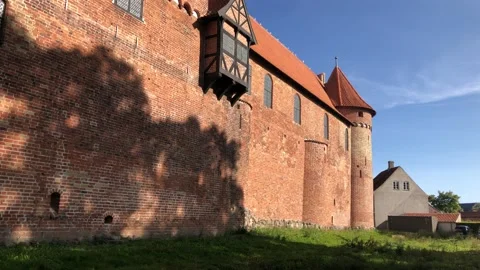 Western wall of the Nyborg Castle Stock Footage 139510199