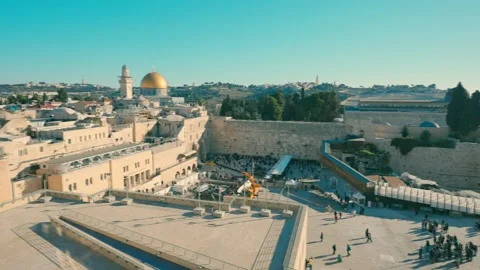 Western Wall Square in Jerusalem at noon. Stock Footage 231874160