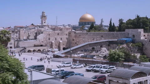 Western wall (Wailing Wall) in Jerusalem, Timelapse Stock Footage 51385631