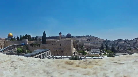 Western wall (Wailing Wall) in Jerusalem2 Stock Footage 51370884