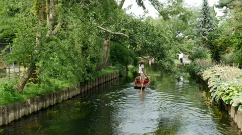 Westgate Punts, River Great Stour, Canterbury, Kent, England Stock Footage 42129306