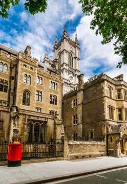 Westminster abbey: back street view, London Stock Photos