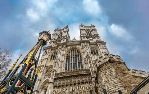 Westminster Abbey from below 스톡 사진