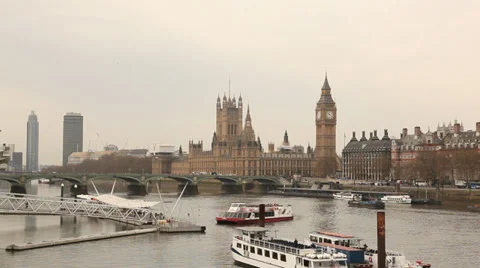 Westminster and thames Stock Footage 38458432