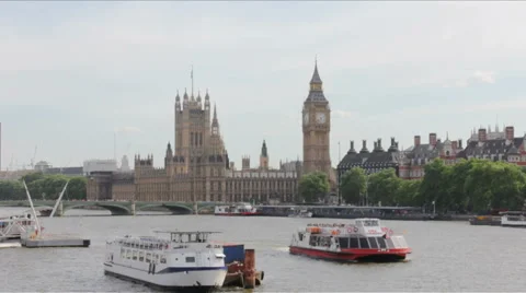 Westminster and Thames River 1 Stock Footage 47436852