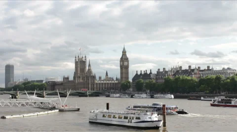 Westminster and Thames View Stock Footage 47436666
