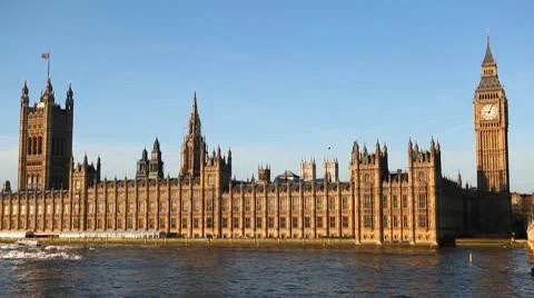 Westminster Bridge Big Ben London, England Thames River Parliament Building Stock Footage