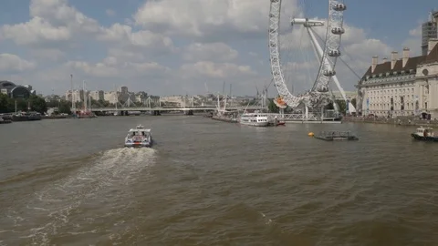 Westminster Bridge Boat Passing Through Stock Footage 91553510