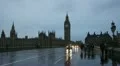 Westminster Bridge on rainy night. Wide. HD Footage