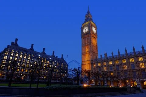 Westminster at Night Stock Photos