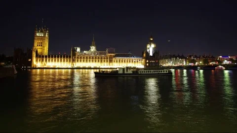Westminster night Time lapse Stock Footage 82153779