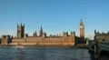 Westminster Parliament Building Big Ben Clock Tower London, England Thames River HD Footage