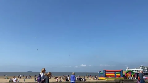 Weston super mare England August sea front Video stock 159782385