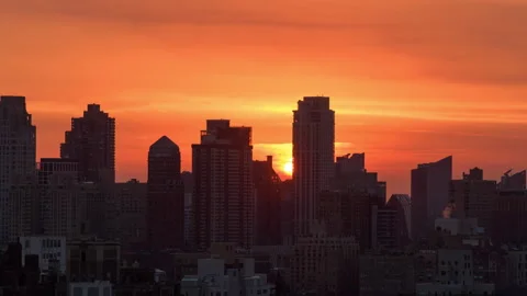 Westside Cityscape Sunset Crop (1 of 2) Stock Footage 145608738