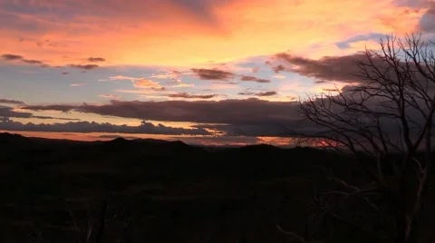 Westward Cloudy Sunset Stock Footage 49894638