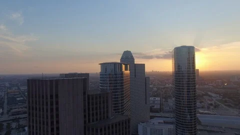 Westward view above the buildings Stock Footage 90791295