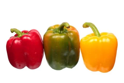 Wet bell peppers Stock Photos
