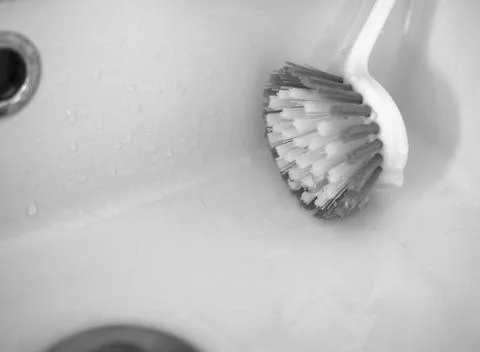 WET BRUSH IN THE BASIN Stock Photos