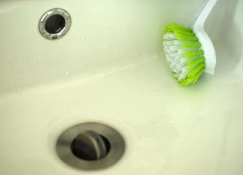 WET BRUSH IN THE BASIN Stock Photos