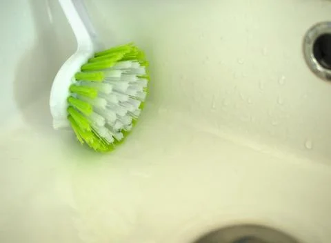 WET BRUSH IN THE BASIN Stock Photos