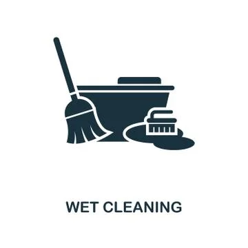 Wet Cleaning icon. Line style icon design from cleaning icon collection. UI Stock Illustration