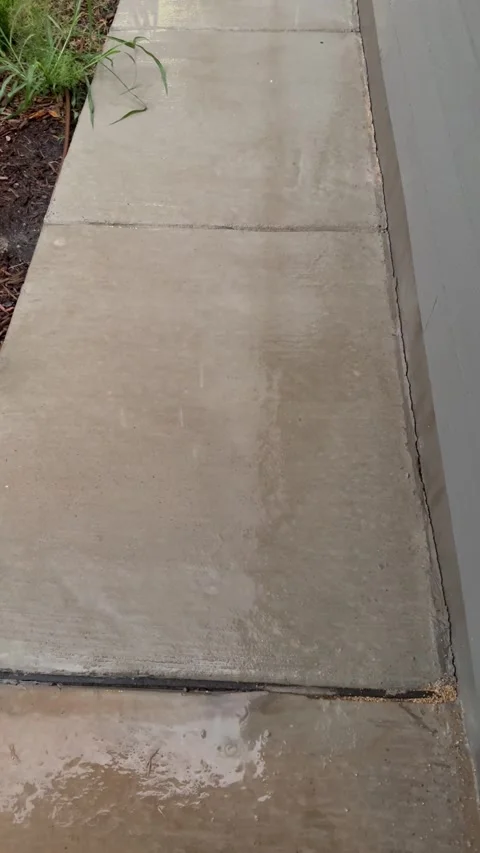 Wet Concrete Sidewalk After Rain Stock Footage 344593677